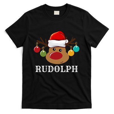 Santa Reindeer Rudolph Xmas Group Costume T-Shirt