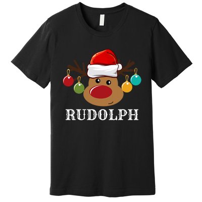 Santa Reindeer Rudolph Xmas Group Costume Premium T-Shirt