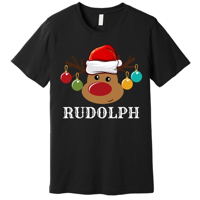 Santa Reindeer Rudolph Xmas Group Costume Premium T-Shirt