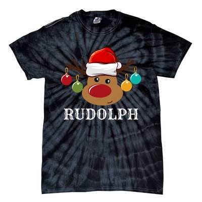 Santa Reindeer Rudolph Xmas Group Costume Tie-Dye T-Shirt