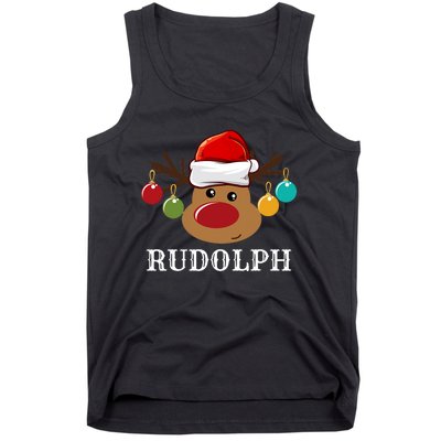 Santa Reindeer Rudolph Xmas Group Costume Tank Top