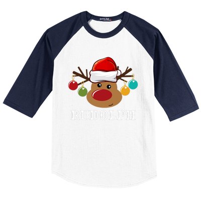 Santa Reindeer Rudolph Xmas Group Costume Baseball Sleeve Shirt