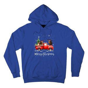 Squirrel Riding Red Truck Christmas Decorations Pajama Hoodie