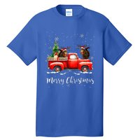 Squirrel Riding Red Truck Christmas Decorations Pajama Tall T-Shirt