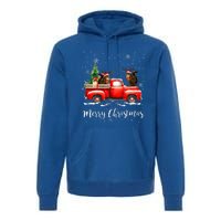 Squirrel Riding Red Truck Christmas Decorations Pajama Premium Hoodie