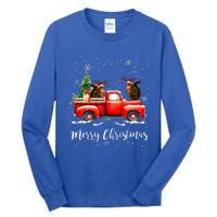 Squirrel Riding Red Truck Christmas Decorations Pajama Tall Long Sleeve T-Shirt