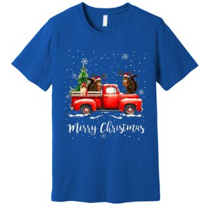 Squirrel Riding Red Truck Christmas Decorations Pajama Premium T-Shirt