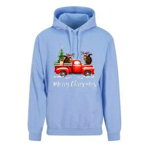 Squirrel Riding Red Truck Christmas Decorations Pajama Unisex Surf Hoodie