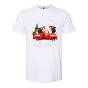 Squirrel Riding Red Truck Christmas Decorations Pajama Softstyle CVC T-Shirt