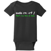 Sudo Rm Rf Linux, Programmer, Engineer, Opensource Baby Bodysuit