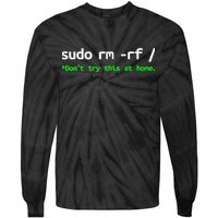 Sudo Rm Rf Linux, Programmer, Engineer, Opensource Tie-Dye Long Sleeve Shirt