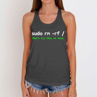 Sudo Rm Rf Linux, Programmer, Engineer, Opensource Women's Knotted Racerback Tank