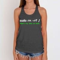 Sudo Rm Rf Linux, Programmer, Engineer, Opensource Women's Knotted Racerback Tank
