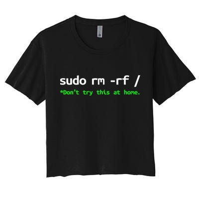 Sudo Rm Rf Linux, Programmer, Engineer, Opensource Crop Top