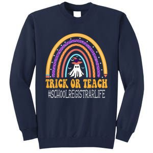 School Registrar Rainbow Trick or teach Funny Halloween Tall Sweatshirt