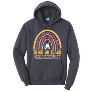 School Registrar Rainbow Trick or teach Funny Halloween Tall Hoodie