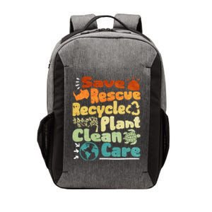 Save Rescue Recycle Plan Clean Care Climate Change Gift Vector Backpack