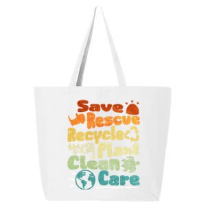 Save Rescue Recycle Plan Clean Care Climate Change Gift 25L Jumbo Tote