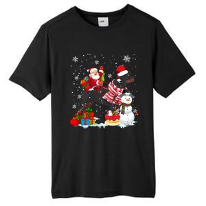 Santa Riding Rottweiler Christmas Pajama Family Snow Great Gift Tall Fusion ChromaSoft Performance T-Shirt