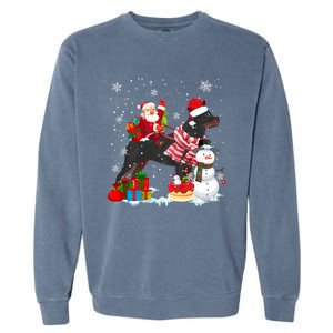 Santa Riding Rottweiler Christmas Pajama Family Snow Great Gift Garment-Dyed Sweatshirt