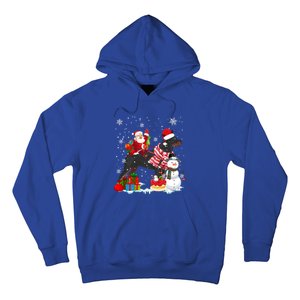 Santa Riding Rottweiler Christmas Pajama Family Snow Great Gift Hoodie