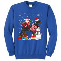 Santa Riding Rottweiler Christmas Pajama Family Snow Great Gift Sweatshirt