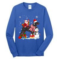 Santa Riding Rottweiler Christmas Pajama Family Snow Great Gift Tall Long Sleeve T-Shirt