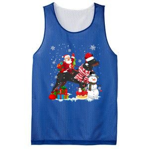 Santa Riding Rottweiler Christmas Pajama Family Snow Great Gift Mesh Reversible Basketball Jersey Tank