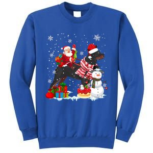 Santa Riding Rottweiler Christmas Pajama Family Snow Great Gift Tall Sweatshirt