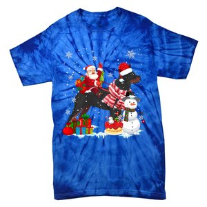 Santa Riding Rottweiler Christmas Pajama Family Snow Great Gift Tie-Dye T-Shirt