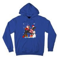 Santa Riding Rottweiler Christmas Pajama Family Snow Great Gift Tall Hoodie