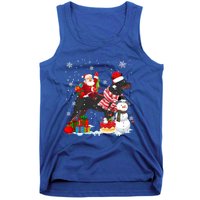 Santa Riding Rottweiler Christmas Pajama Family Snow Great Gift Tank Top