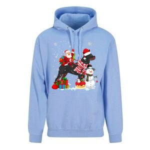 Santa Riding Rottweiler Christmas Pajama Family Snow Great Gift Unisex Surf Hoodie