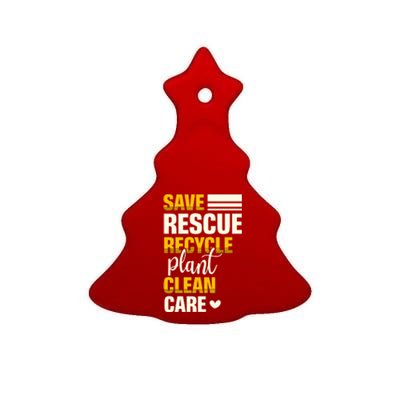 Save Rescue Recycle Plant Clean Care Nature Earth Day Meaningful Gift Ceramic Tree Ornament