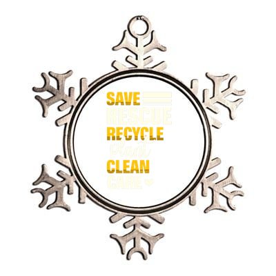 Save Rescue Recycle Plant Clean Care Nature Earth Day Meaningful Gift Metallic Star Ornament