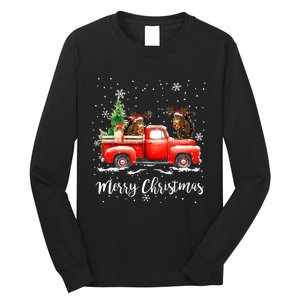 Squirrel Riding Red Truck Christmas Decorations Pajama Long Sleeve Shirt