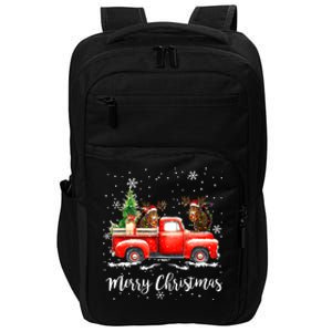 Squirrel Riding Red Truck Christmas Decorations Pajama Impact Tech Backpack