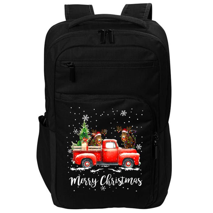 Squirrel Riding Red Truck Christmas Decorations Pajama Impact Tech Backpack