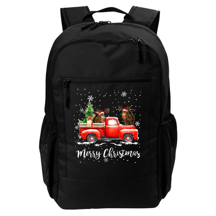 Squirrel Riding Red Truck Christmas Decorations Pajama Daily Commute Backpack