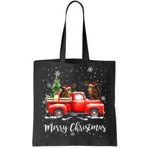 Squirrel Riding Red Truck Christmas Decorations Pajama Tote Bag