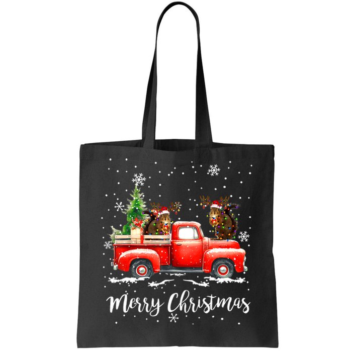 Squirrel Riding Red Truck Christmas Decorations Pajama Tote Bag