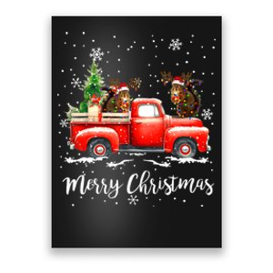 Squirrel Riding Red Truck Christmas Decorations Pajama Poster