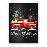 Squirrel Riding Red Truck Christmas Decorations Pajama Poster