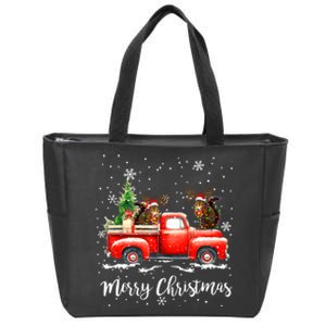 Squirrel Riding Red Truck Christmas Decorations Pajama Zip Tote Bag