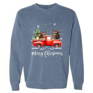 Squirrel Riding Red Truck Christmas Decorations Pajama Garment-Dyed Sweatshirt