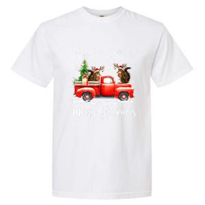 Squirrel Riding Red Truck Christmas Decorations Pajama Garment-Dyed Heavyweight T-Shirt