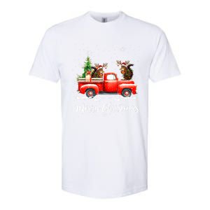 Squirrel Riding Red Truck Christmas Decorations Pajama Softstyle CVC T-Shirt