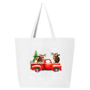 Squirrel Riding Red Truck Christmas Decorations Pajama 25L Jumbo Tote