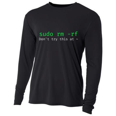Sudo Rm Rf Funny Linux Sysadmin Command Line Cooling Performance Long Sleeve Crew