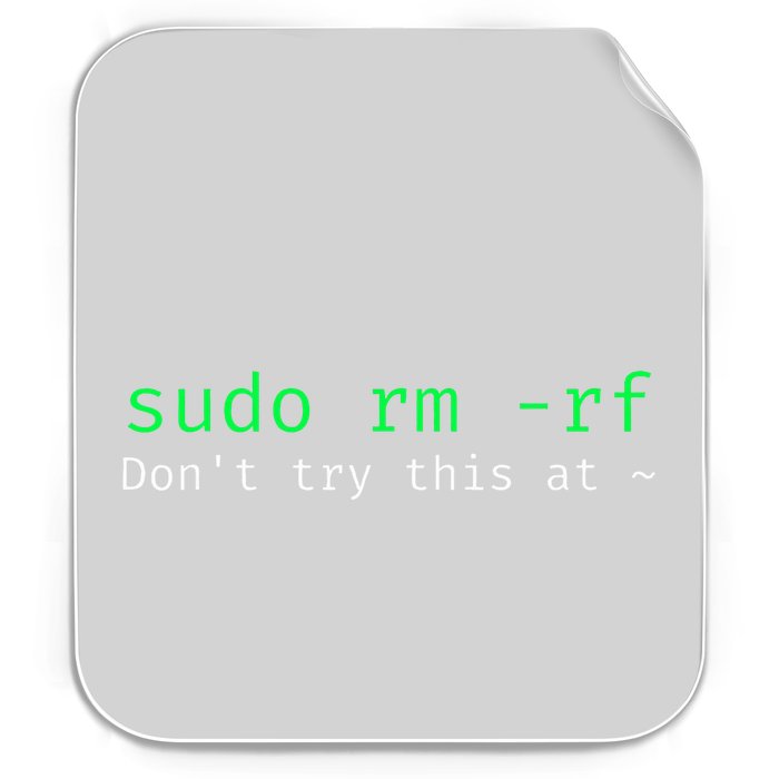 Sudo Rm Rf Funny Linux Sysadmin Command Line Permanent Decal Sticker